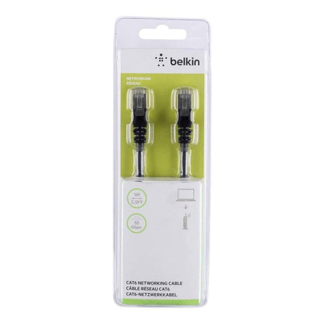 Belkin RJ45 Male to Male CAT6 Network Cable 1m Black A3L981BT01MBKHS