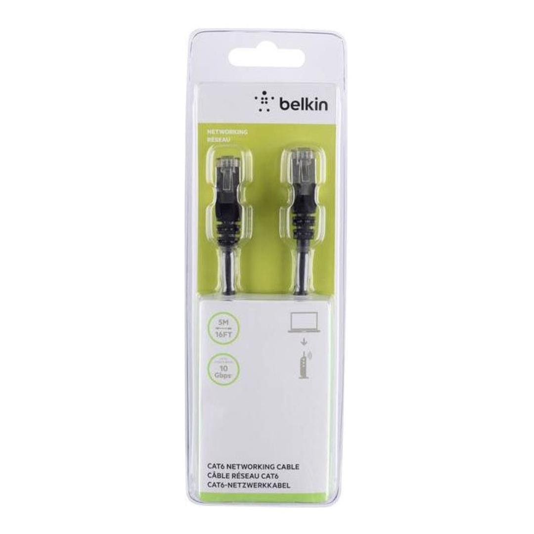 Belkin RJ45 Male to Male CAT6 Network Cable 5m Black A3L981BT05MBKHS