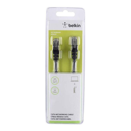 Belkin RJ45 Male to Male CAT6 Network Cable 5m Black A3L981BT05MBKHS