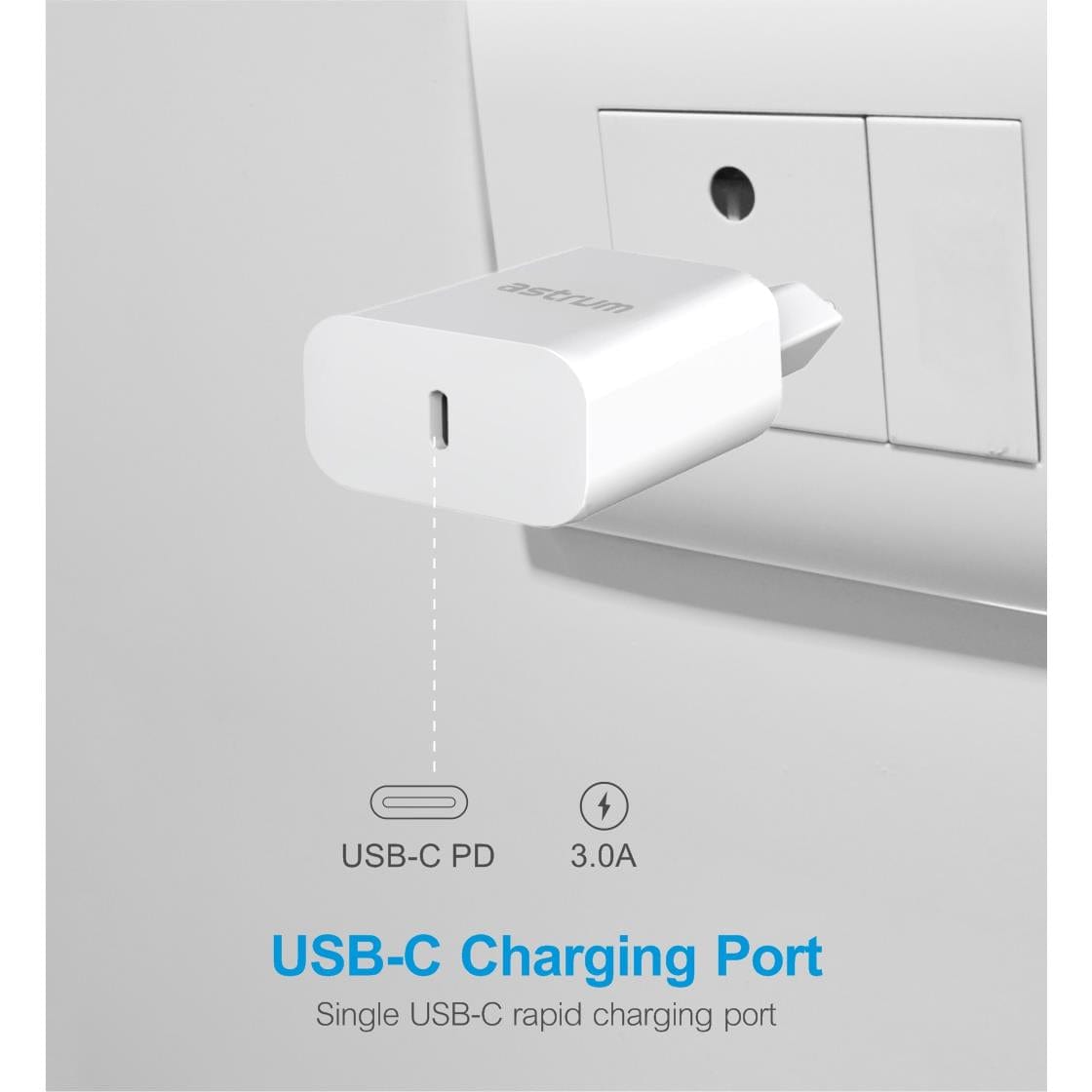 Astrum 20W Pro PD20 USB-C Wall Charger A92651EW