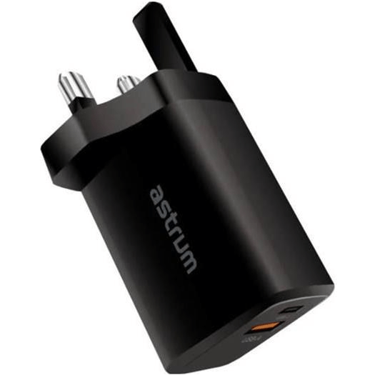 Astrum PD70 Pro 65W Dual port USB-C Wall Charger A92670UBEU