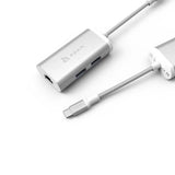 Adam Elements CASA eC301 3-in-1 Type-C Ethernet Hub Silver AAPADHEC301SL