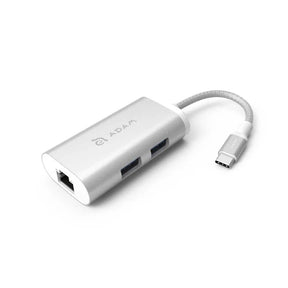 Adam Elements CASA eC301 3-in-1 Type-C Ethernet Hub Silver AAPADHEC301SL