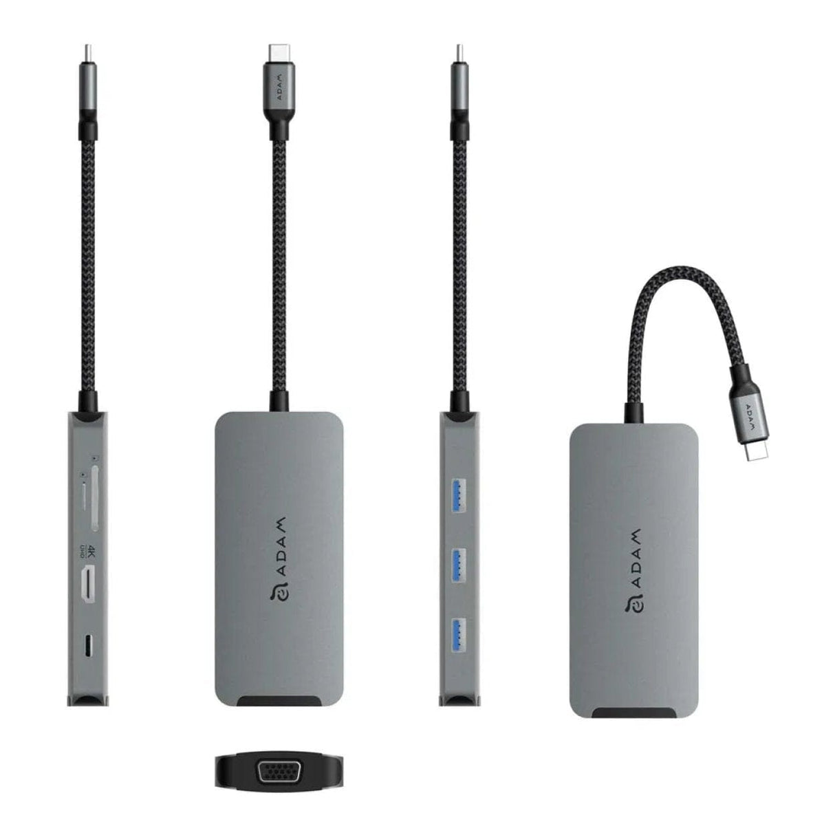 Adam Elements CASA A08 8-in-1 Type-C Hub Grey AAPADHUBA08GY