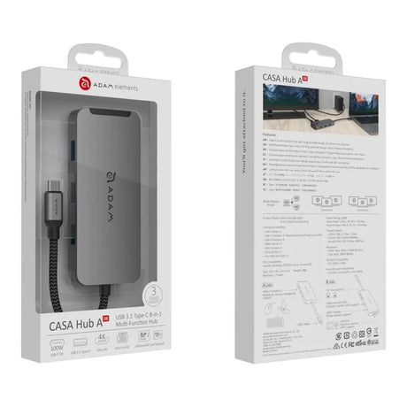 Adam Elements CASA A08 8-in-1 Type-C Hub Grey AAPADHUBA08GY