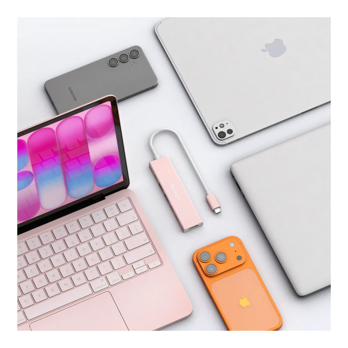 Adam Elements DE06 6-in-1 USB-C Multifunction Hub - Pink AAPADHUBDE06PK
