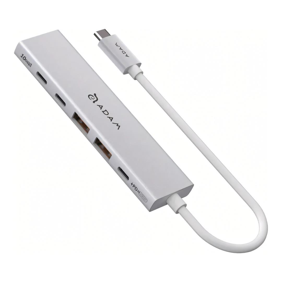 Adam Elements DE06 6-in-1 USB-C Multifunction Hub - Silver AAPADHUBDE06SL