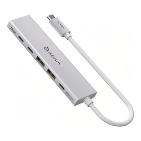 Adam Elements DE06 6-in-1 USB-C Multifunction Hub - Silver AAPADHUBDE06SL