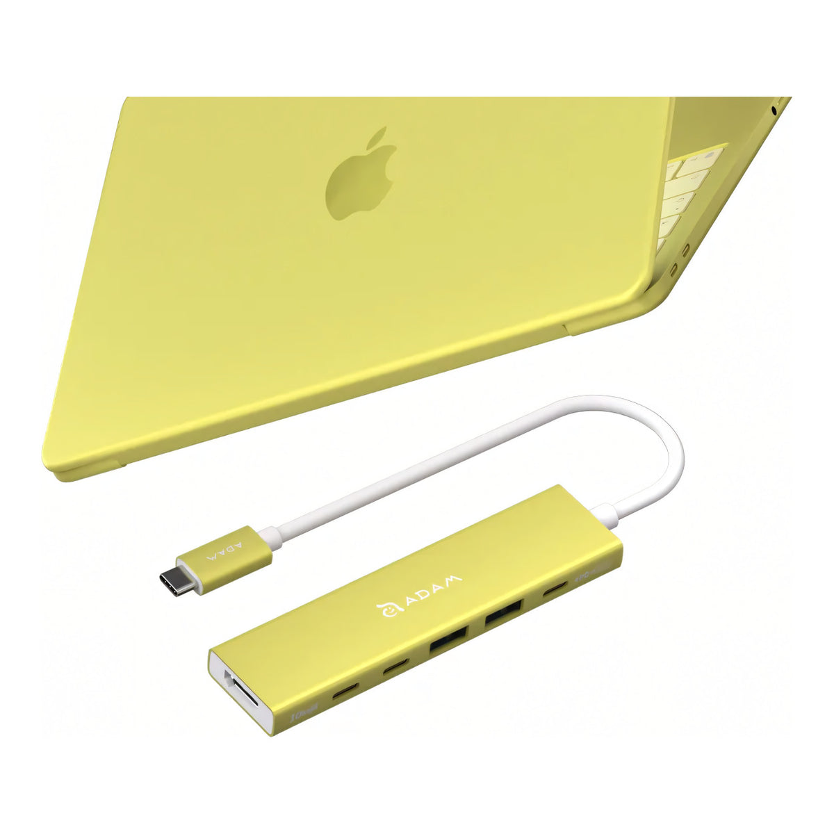 Adam Elements DE06 6-in-1 USB-C Multifunction Hub - Yellow AAPADHUBDE06YL