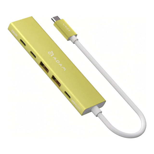 Adam Elements DE06 6-in-1 USB-C Multifunction Hub - Yellow AAPADHUBDE06YL