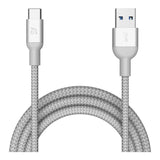 Adam Elements CASA M100+ Type-C to Type-A Charging Cable 1m Silver ACBADM100PSL
