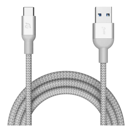 Adam Elements CASA M100+ Type-C to Type-A Charging Cable 1m Silver ACBADM100PSL