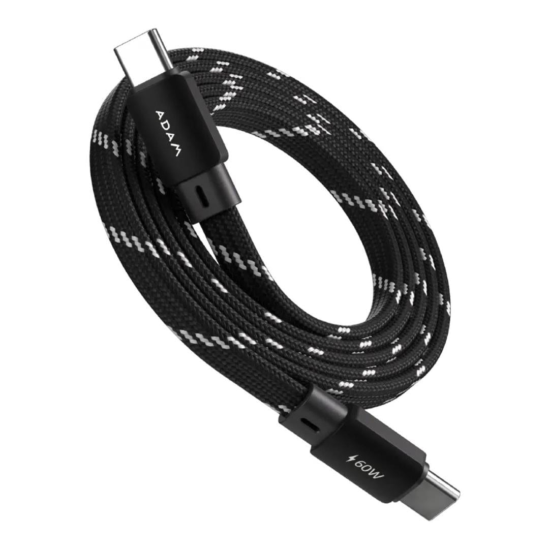 Adam Elements CASA MF200 Type-C Male to Male Flat Cable 2m Black ACBADMF200BK