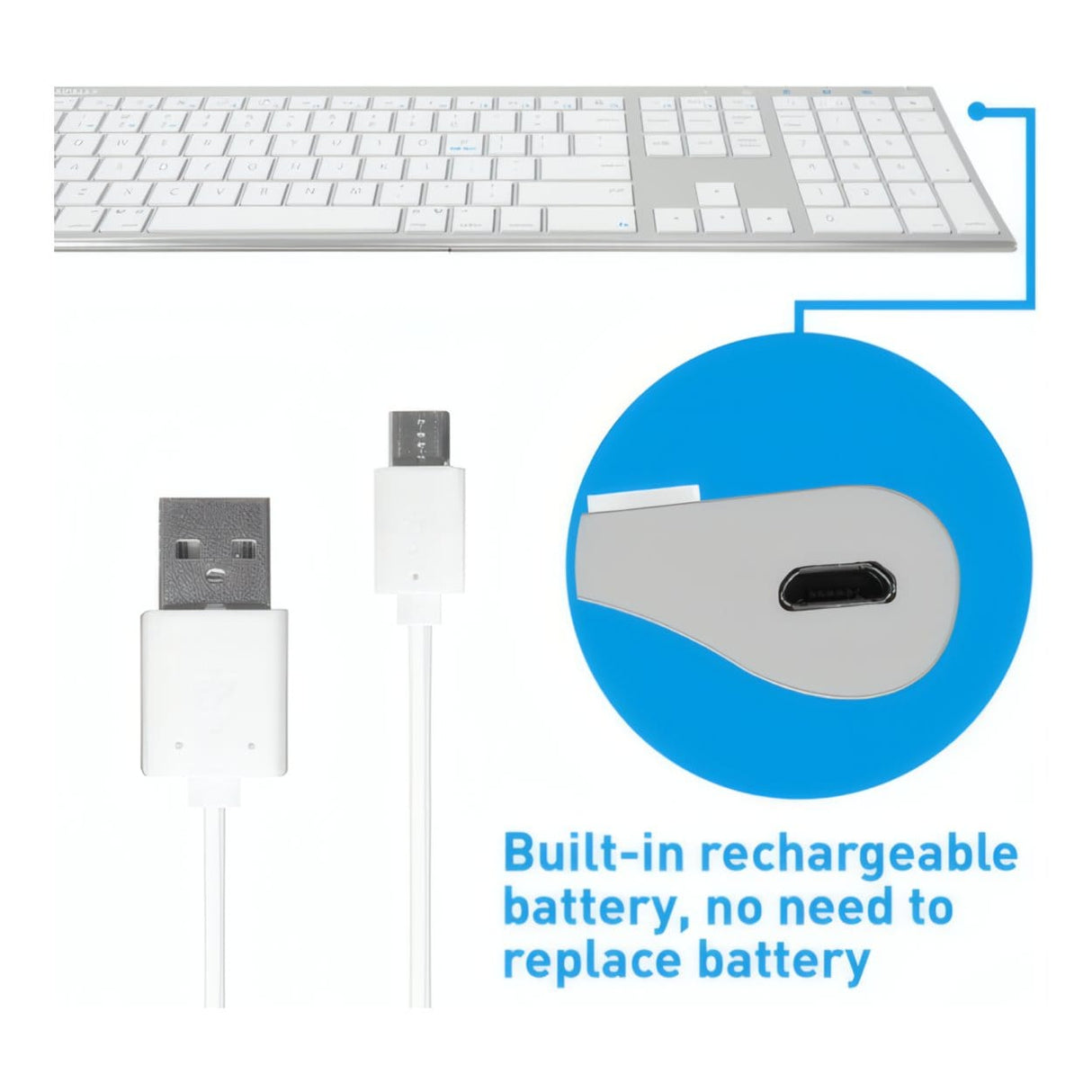 Macally Ultra Slim Bluetooth Keyboard Aluminium ACEBTKEYA