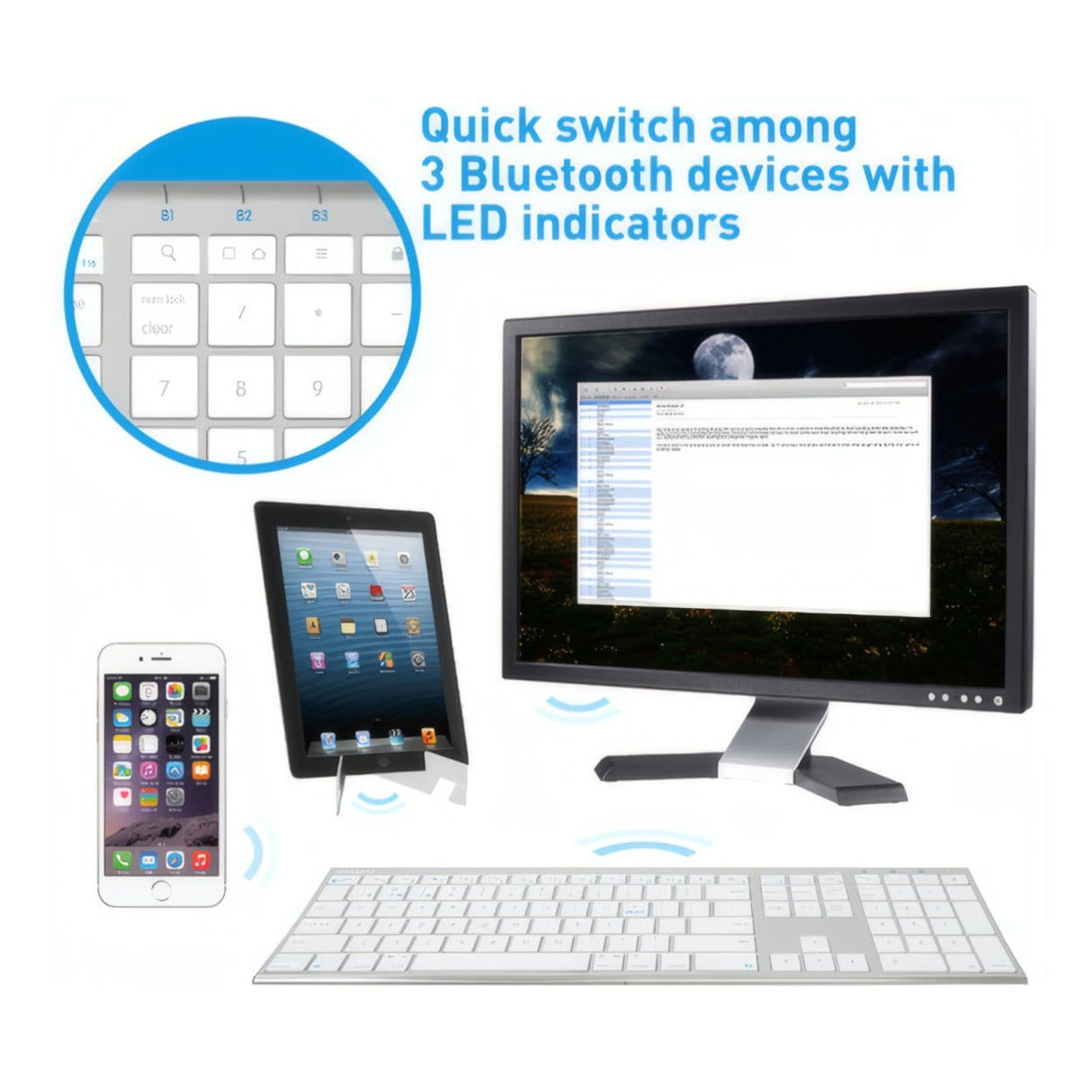 Macally Ultra Slim Bluetooth Keyboard Aluminium ACEBTKEYA