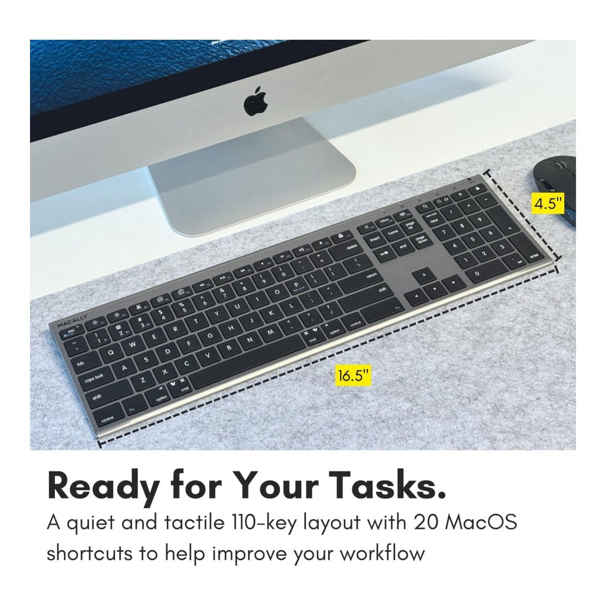 Macally Ultra Slim Bluetooth Keyboard Space Grey ACEBTKEYSG