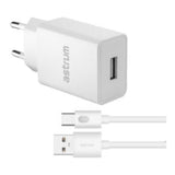 Astrum 12W WATZ12A USB-A Wall Charger White ACHW12AWE