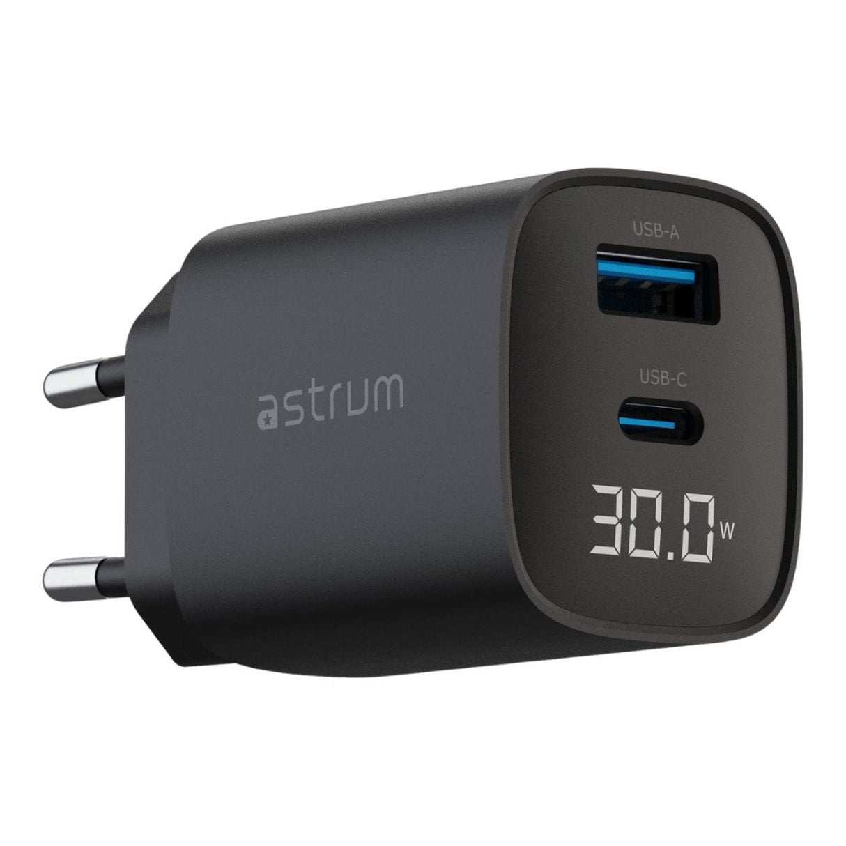 Astrum WATZ30L 30W PD USB-C Wall Charger Black ACHW30LBE