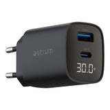 Astrum WATZ30L 30W PD USB-C Wall Charger Black ACHW30LBE