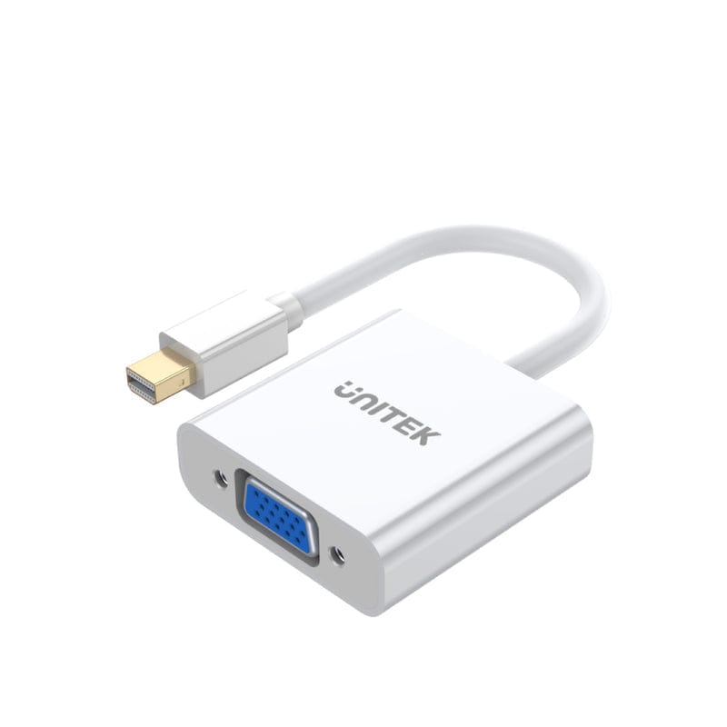 Unitek Mini Display Port To VGA Adapter Cable White ADA-MINIDIS-VGAF-W-U