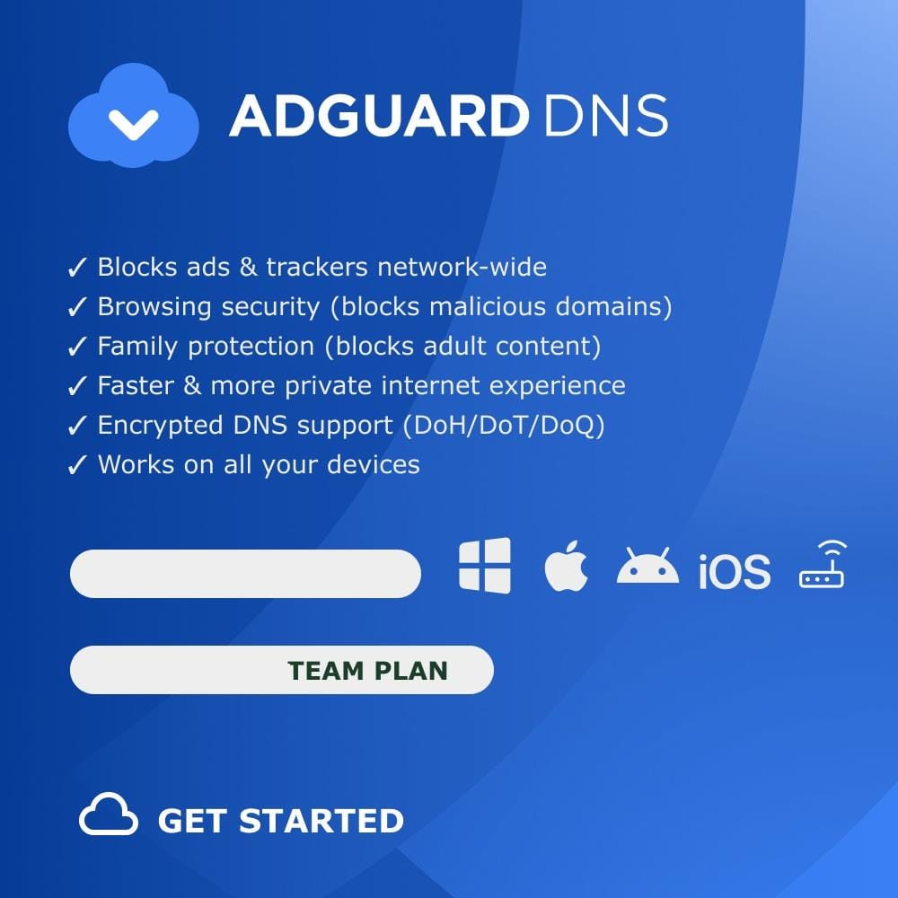 AdGuard DNS Team 200 Device 1-Month Subscription Download – FirstShop