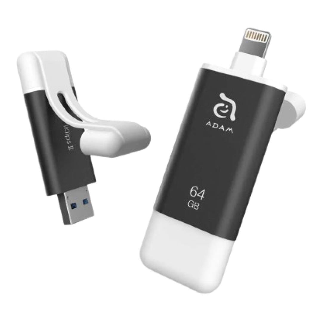 Adam Elements iKlips II 64GB Lightning Flash Drive Grey ADRAD64KL2GY-1