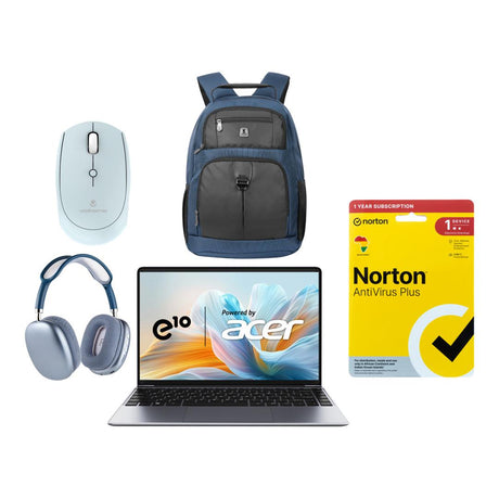 Acer ETBook e10 AMD Ryzen 3 14-inch Win 11 Home Laptop and Mens Bundle - Blue
