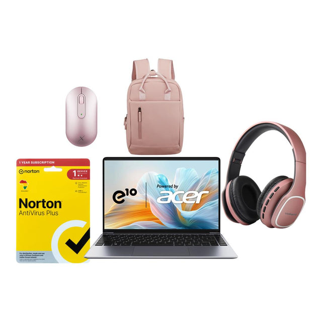 Acer ETBook e10 AMD Ryzen 3 14-inch Win 11 Home Laptop and Ladies Bundle - Pienk