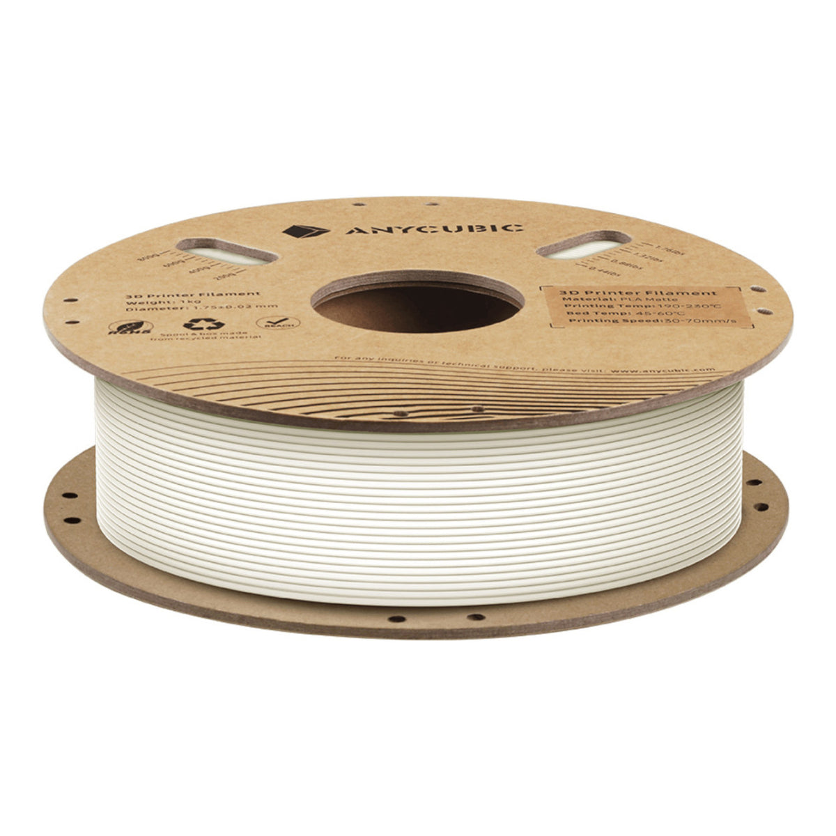 Anycubic PLA Matte Filament 1Kg - White AHYGBW-10