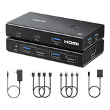 Ugreen 2-in-1 HDMI KVM 4-ports 4K@60Hz Switch Black AK502-45452
