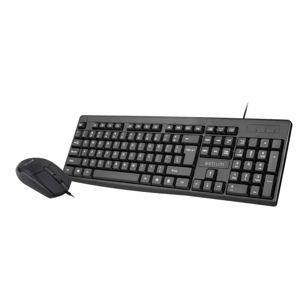 Astrum Wired USB Keyboard with 4-Button Optical Mouse Combo Black AKCW080BUS