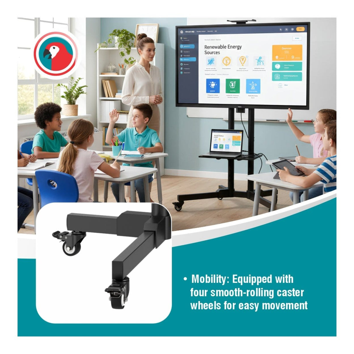 Parrot 32 to 65-inch Mobile TV Stand AL0317