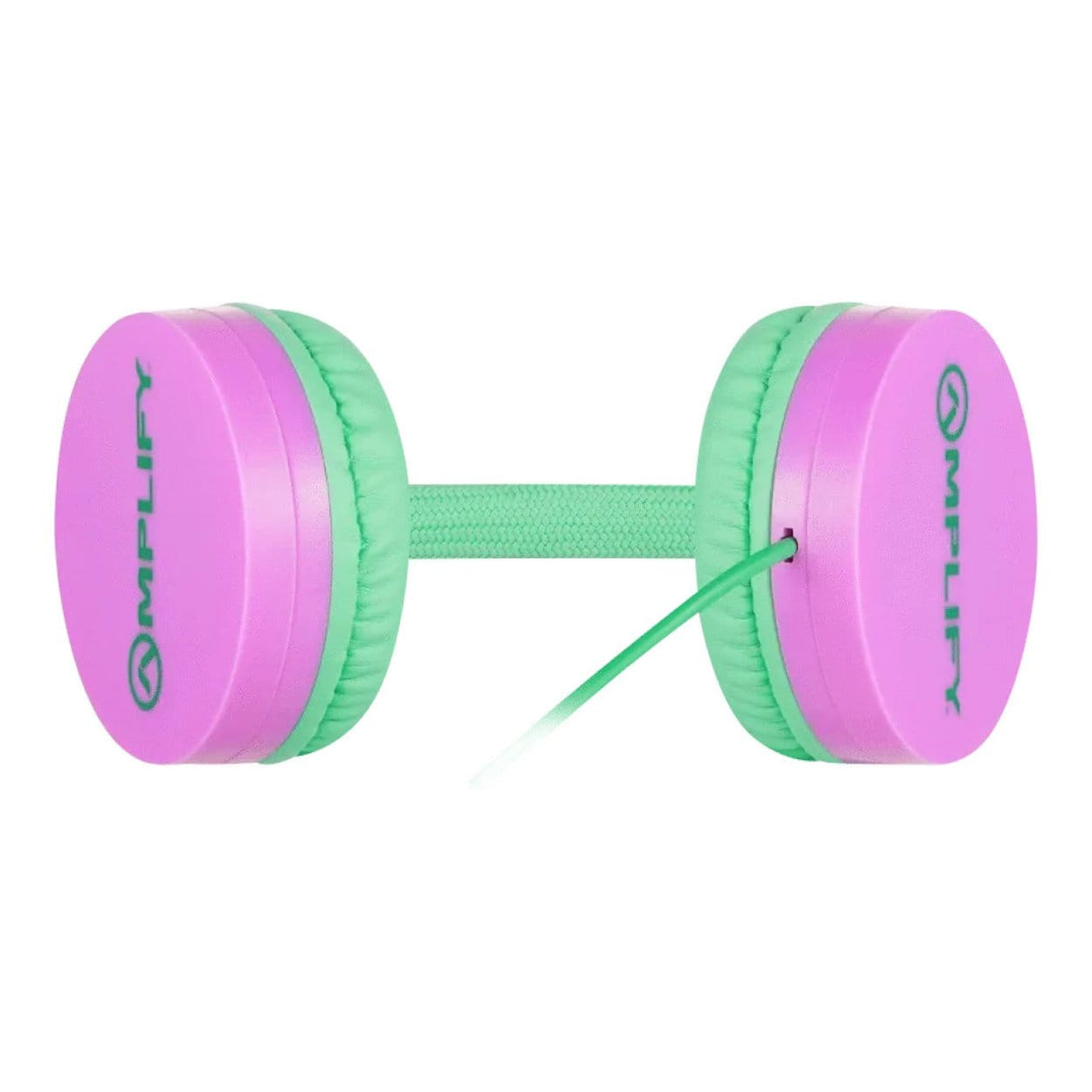 Amplify Kids Adventure Auxiliary Headphone Green and Pink AM-10903-MT