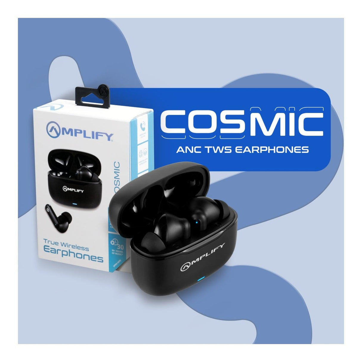 Amplify Cosmic Series ANC Wireless Earbuds Black AM-1092-BK