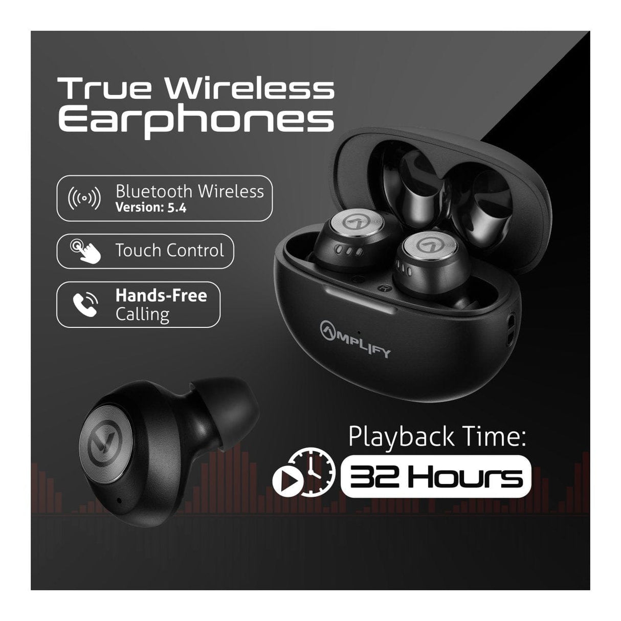Amplify Zodiac 3 True Wireless Earbuds Black AM-1124-BK(V3)