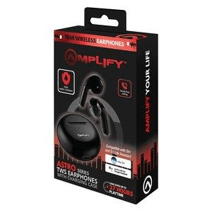 Amplify Astro Series True Wireless Earbuds with Charging Case Black AM-1125-BK