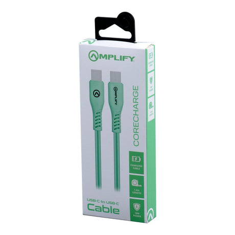 Amplify CoreCharge Male to Male Type-C Cable 1.2m Teal AM-20011-TL