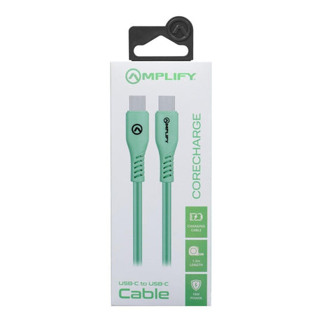 Amplify CoreCharge Male to Male Type-C Cable 1.2m Teal AM-20011-TL