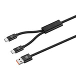 Amplify 1.2m Linked Series 60W USB to 2x USB-C Braided Cable Black AM-30005-BK