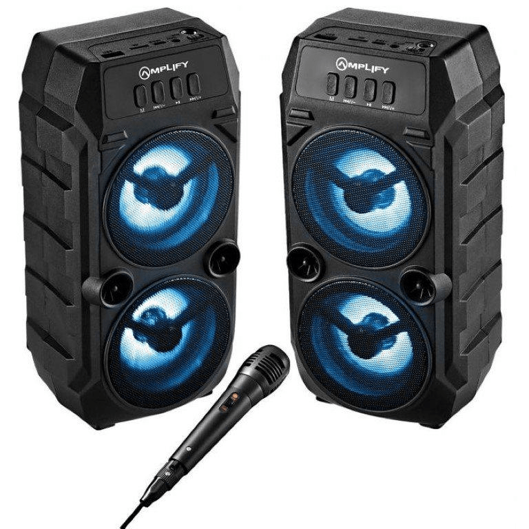 Amplify Elixir Dual 3 Bluetooth Speakers with Wired Microphone Bundle AM-3900-3-BUN