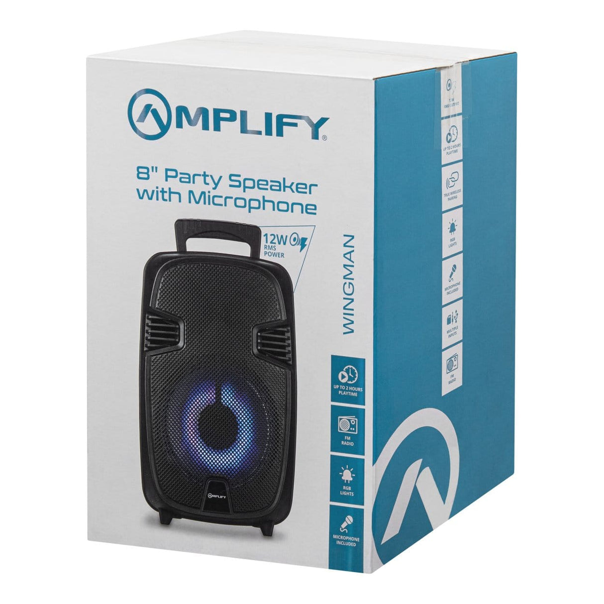 Amplify Wingman Series 8 Party Speaker with Microphone Black AM-3906-8(V1)