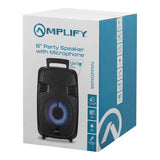 Amplify Wingman Series 8 Party Speaker with Microphone Black AM-3906-8(V1)