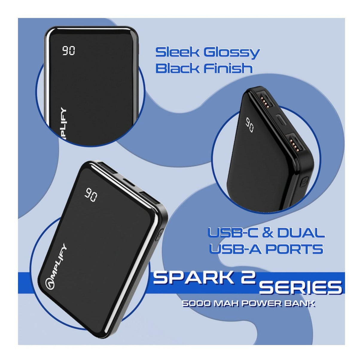 Amplify Spark 2 Series 5000mAh Power Bank Black AM-9050-BK