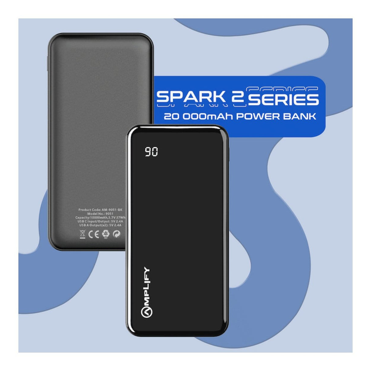 Amplify Spark 2 Series 20,000mAh Power Bank Black AM-9052-BK