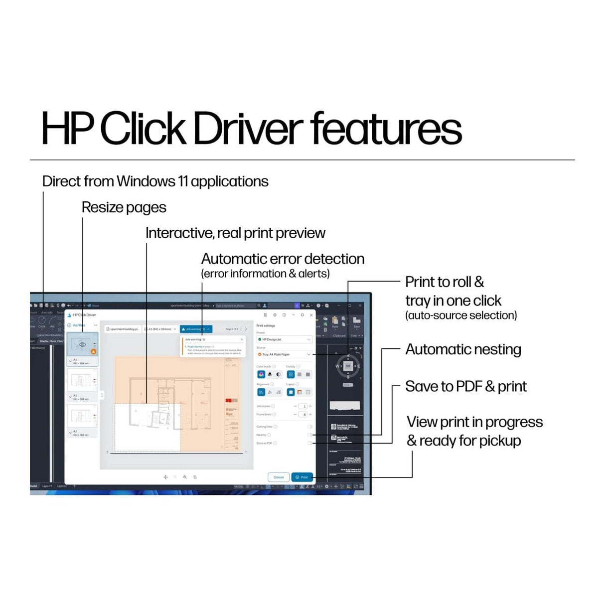 HP DesignJet T870 24-inch Wi-Fi Large Format Colour Printer AM0X9A