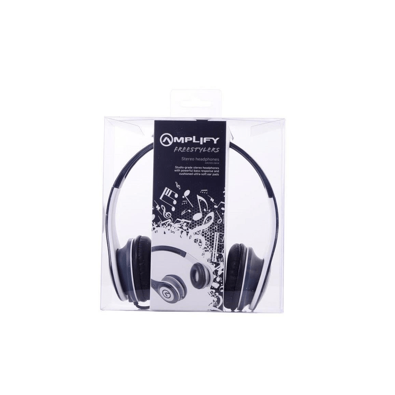 Amplify Freestylers Series Wired Headphones Black White AM2002BKW