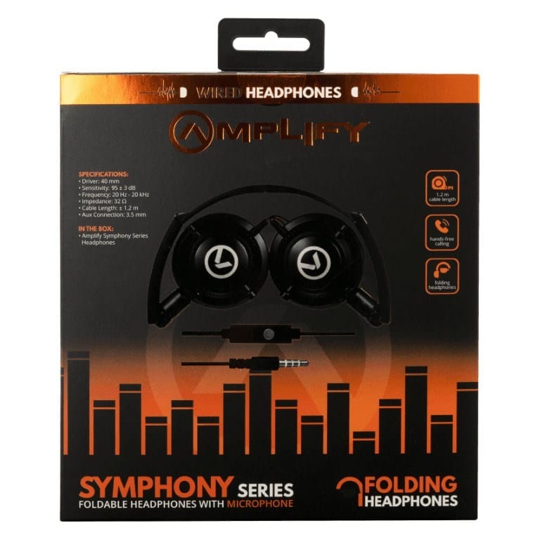 Amplify Symphony Series Wired Headsets Black AM2005/BK