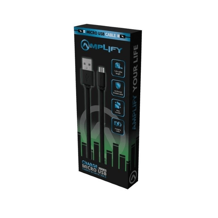 Amplify Charge Series USB Type-A to USB Micro 1.2m Cable AMP-20001-BK ...