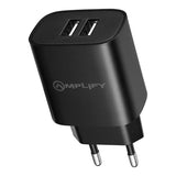 Amplify Dual Type-A Wall Charger Black AMP-8039-BK(V1)