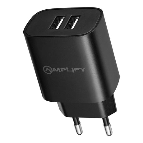 Amplify Dual Type-A Wall Charger Black AMP-8039-BK(V1)